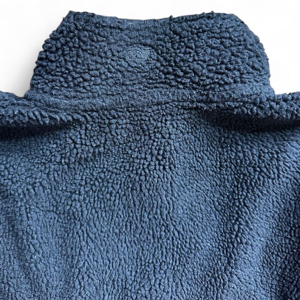 Vineyard Vines Sherpa Fleece Jacket Black Full Zip Quilted XS Cozy Gorpcore - Picture 6 of 8